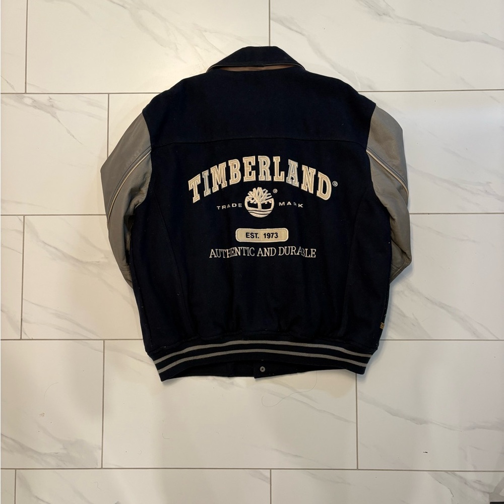Timberland Black and Gray Bomber Jacket